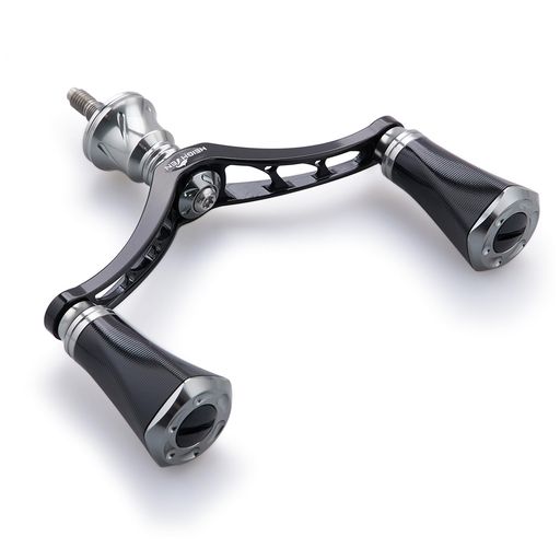 HEIGHTEN80mmリールハンドル20mmノブ搭載シマノダイワ通用スピニングリール用TornadoSeries(ブラック&ガンメタル)(702)