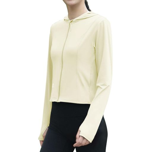 [Besince]UVカットパーカーsurpattackラッシュガード日焼け対策吸湿速乾パーカー紫外線対策接触冷感UPF50+レディースオフホワイトL
