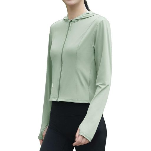 [Besince]UVカットパーカーsurpattackラッシュガード日焼け対策吸湿速乾パーカー紫外線対策接触冷感UPF50+レディースミントグリーンL