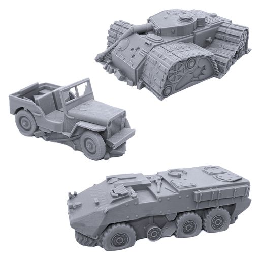 BrokenVehiclesBundle、卓上28mmミニチュアウォーゲームの地形風景、3D印刷およびペイント可能、EnderToys