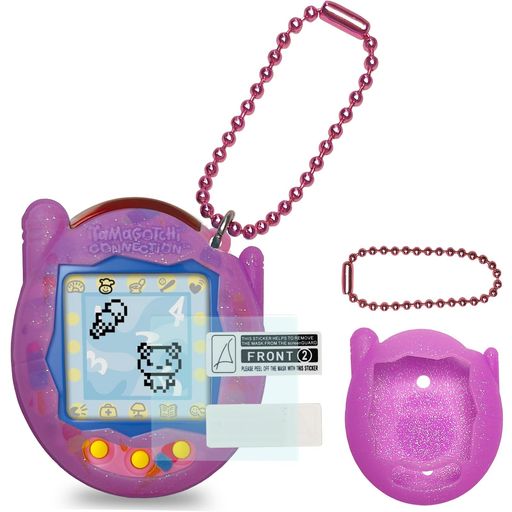 BCWXION シリコンカバーケース TAMAGOTCHI CONNECTIONインタラクティブバーチャルペット用交換品、TAMAGOTCHI CONNECTION電子ペットアクセサリー用スクリーンプロテクター (シリコンケースとスクリーンフィルム)画像