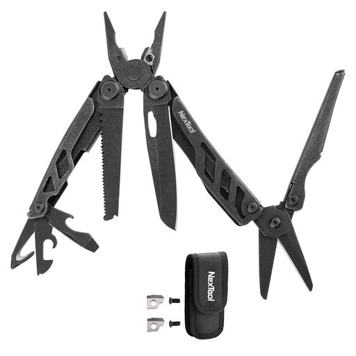 NexToolFlagshipProマルチツールツール16in1折りたたみ式ステンレススチール多機能ペンチ、YG8ワイヤーカッター(交換可能)、ボトル/缶切り付きポケットナイフ、はさみ、ナイフ、のこぎり、キ…