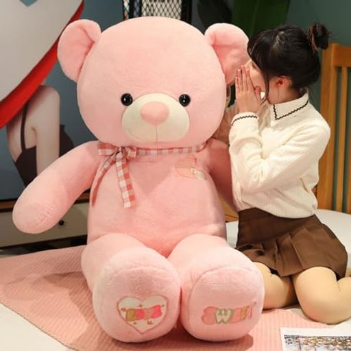 大きいぬいぐるみくま クマ抱き枕特大 くま/テディベア 可愛い熊 動物 大きい/巨大 くまぬいぐるみ/熊縫い包み/クマ抱き枕/お祝い/ふわふわぬいぐるみ (C#NEW ピンク 120CM)