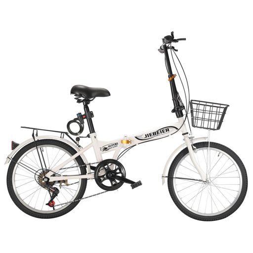 JIEBEIER 折りたたみ自転車 ホワイト JIEBEIER 自転車 折りたたみ自転車 20インチ 軽量 小径車 防滑タイヤ