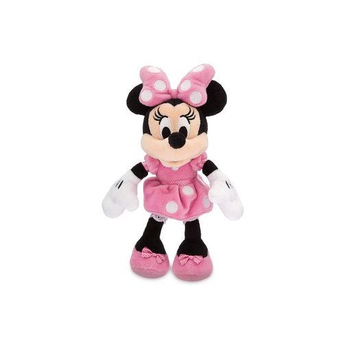 ディズニー ミニーマウス ぬいぐるみ - ピンク - ミニビーンバッグ - 91?2インチ、ミッキーと友達、ピンクの水玉模様のドレスとリボンの象徴的な抱きしめるおもちゃのキャラクター 刺繍入り すべての年齢向け トイフィギュア