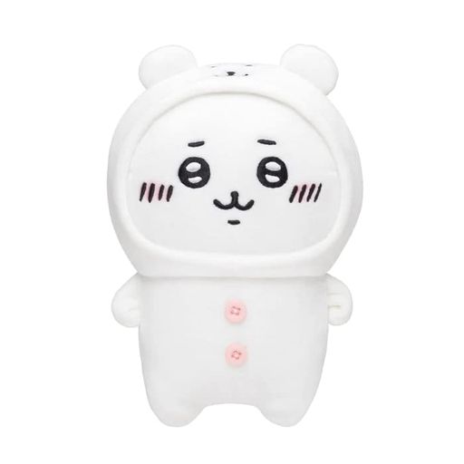 ナガノのくまちいかわにかぶられたぬいぐるみSちいかわ