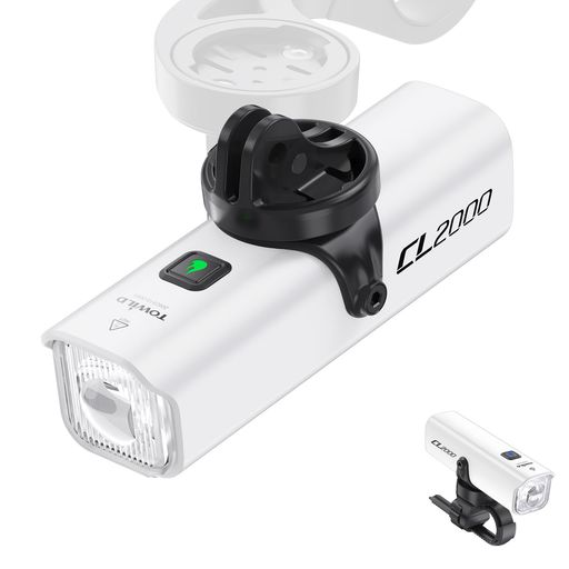 TOWILDCL2000自転車ライト充電式USB-C2000ルーメン5000mAh大容量最新防眩光レンズリモコン兼用5つモード12時間連続点灯吊り下げ可能IPX6防水ロードバイク/クロスバイク/サイクルリング夜間走行