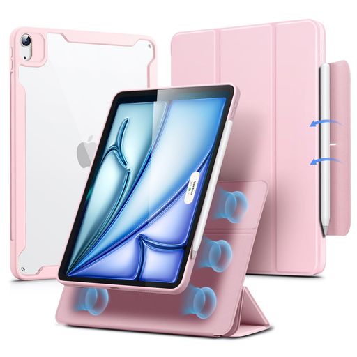 ESRiPadAir11インチケースM4/M3/M2(2026/2025/2024)iPadAir第5/4世代(2022/2020)対応着脱式マグネットカバー分離式デザイン単体使用可能縦横対応多角度スタンド自動スリープ/ウェイク