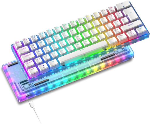 楽天市場】YUNZII X71 メカニカルゲーミングキーボード 透明キー