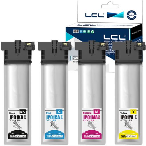 LCLエプソン用IP01A引き揚げIP01KAIP01CAIP01MAIP01YA絵の具(4色セットブラックシアンマゼンタイエロー)取り替えっこインキ薬莢相応う機種:PX-S884PX-M884FPX-S885PX-M885F