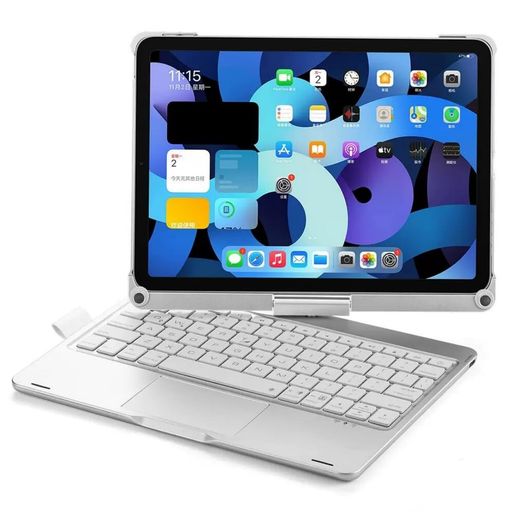 360度回転させる iPad Air 11in M4/M3/M2用, iPad Air 第5/4時人 10.9in用の 鍵盤入れもの タッチパッド うしろ側ともし火付き添い人 iPadPro11 第4/3/2/1時人用の 鍵盤 覆いかぶせる 押し並べて型