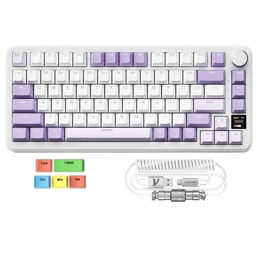ZIYOULANGxATTACKSHARKX85PROゲーミングキーボード3モードGasket構造ディスプレイ付きブルーベリー軸ホットスワップ可能ワイヤレス2.4G無線bluetooth5.0USB有線キーマッププログラム