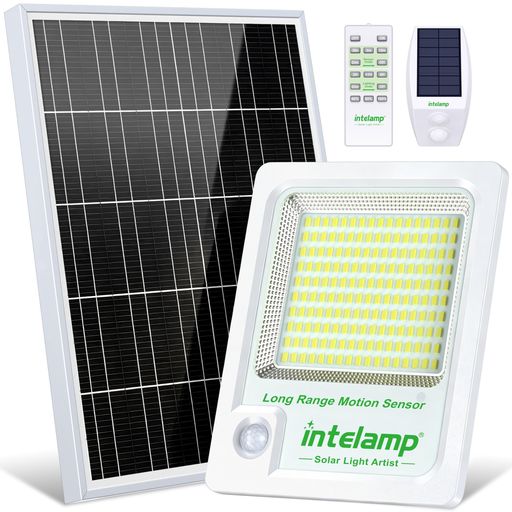 intelampソーラー点火装置人感検知器室外(2000LM高明快さ・12000mAh大電気容量)LED防犯・防災点火装置IP65雨合羽部屋の入り口庭パーキング場(真っ白い)