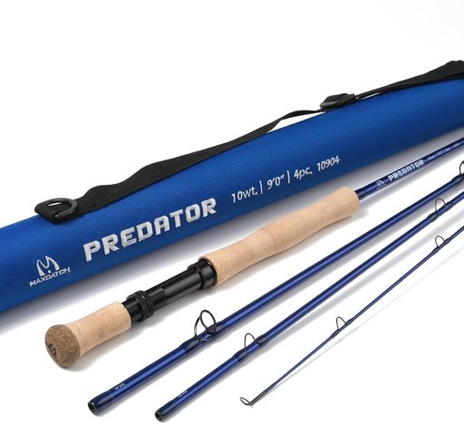 MMAXIMUMCATCHMaxcatchPredator淡水・ソルトウォーター用フライロッド(4ピース)大きな魚を狙う海釣り竿(シーブルー10ウェイト9ft4ピース)