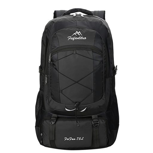 [RaoRanDang]登山リュック防水軽量耐久性75L大容量ハイキングバックパックハイキング、旅行、登山、キャンプアウトドア、釣りに適していますブラック