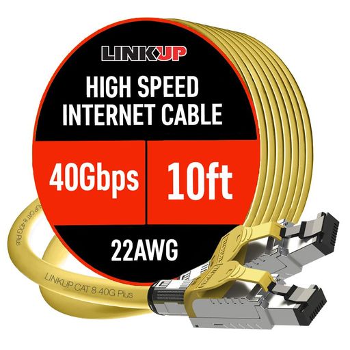 [LINKUP] Cat8 イーサネット 継ぎ切れ有線テレビS/ftp 4有りの実 22AWG 映写幕単線有線テレビ | 2000MHz (2GHz) 最大限度40Gbps |此れからの第5時人イーサネット ローカルエリアネットワーク網状組織 40G社会システム導線- 3M 黄色