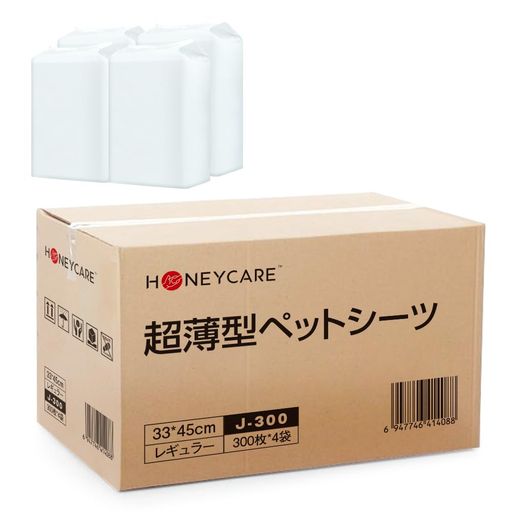 HONEYCARE ハニーケア 超薄型 愛玩動物敷き妙 レギュラー 1200枚 多頭飼い 御役目用 大電気容量 超吸いあげる(300枚x4袋)