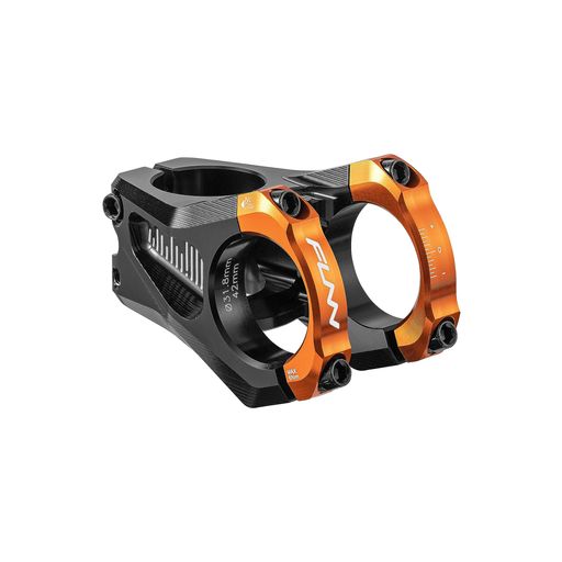 Funnイコライザー(Equalizer)バイクステム-ゼロライズ、長さ42mmのステム、バークランプ31.8mm、0度の自転車ステム、マウンテンバイクとBMXバイク用(オレンジ)