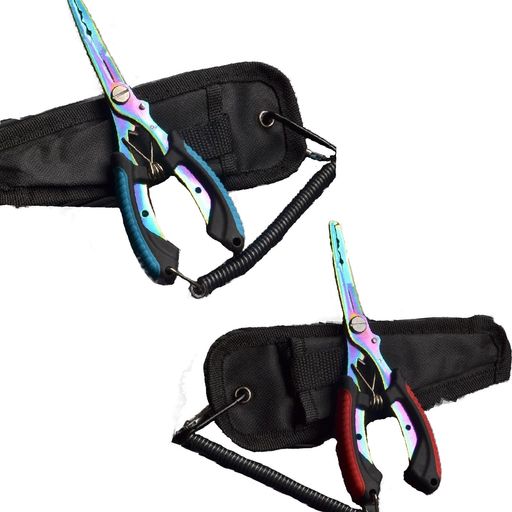TRUSCEND【航空アルミ製・ロック付き】 安全ロープ付き フィッシングプライヤー 釣り ペンチ PTFEコーティングされ 防錆 耐食性 耐摩耗性 TRUSCEND(トラセンド) 【航空アルミ製・ロック付き】 安全ロープ