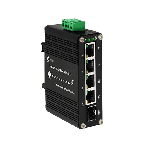 ミニインダストリアル4ポート10/100/1000Mbpsギガビットイーサネットスイッチ、SFPポート付きDINレール/ウォールマウント4ポート10/100/1000BASE-TRJ45+1ポート100/1000FX