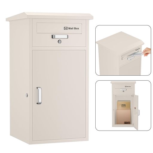VARNIC 宅配ボックス席 DIY 郵便うけ一体型 大静電容量 宅配BOX 室外 雨合羽 水が溜まらない 防塵 防錆 防犯 郵便うけ 扉働きかけるうつり変わり能力のある 据え置き飾り気の無い 磁石居敷き付き添い人 水茎の跡郵便うけ 要精神的な統合品 戸建て用…