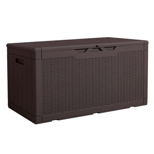 Alebert 物置 収納庫 屋外 防水 耐候 380L大容量 幅123*奥行57*高さ62cm ベランダ収納 大型物置 倉庫 ベランダストッカー 屋外収納 ガーデン収納 ベンチ コンテナ ガーデン/庭/ベランダ 収納 大容&hellip;｜ベストプライスオンラインストア