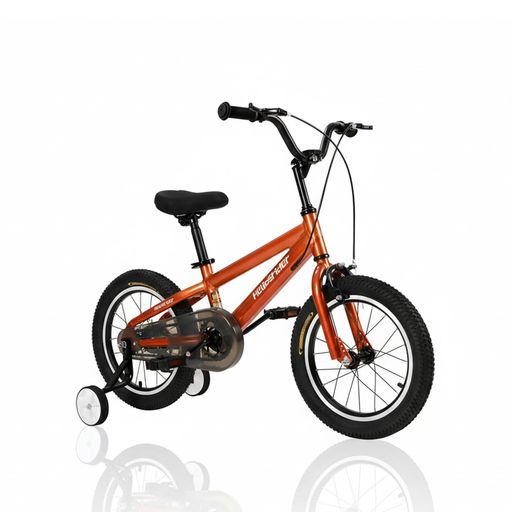 自転車 子供 子供用自転車 男の子 女の子 後部座席/荷物ラック アルミニウム製フレーム 補助輪 安全設計の手ブレーキとコースターブレーキ搭載 (オレンジ色,16”)|ベストプライスオンラインストア