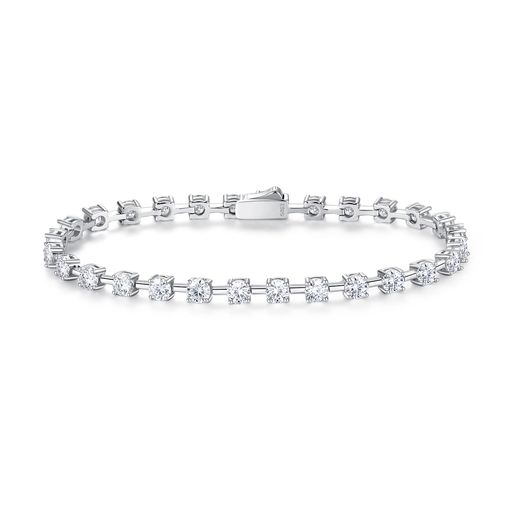 FANCIMEテニスブレスレットレディースモアッサナイト4mm8.1ct18cmラウンドカットtennis腕輪シルバー純銀ラボグロウンDカラー/VVS1クラリティダイヤに負けないクリスマス誕生日記念日プレゼント