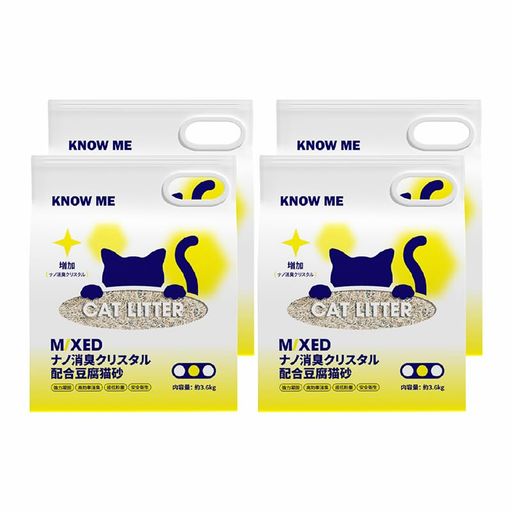 KNOWME猫砂ネコ砂猫の砂3.6kgx4袋固まるベントナイトとおから