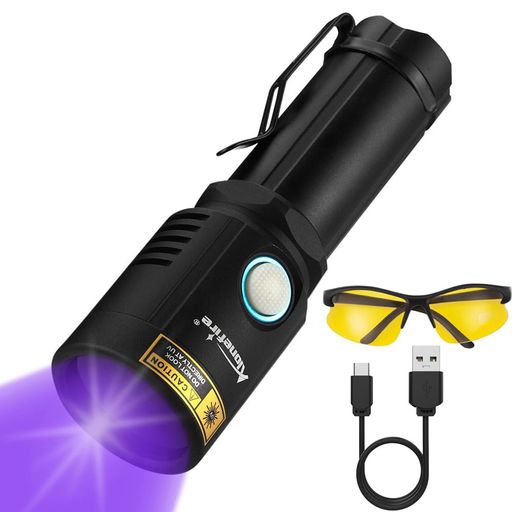 AlonefireX901UV10Wブラックライト強力LEDUVライト波長365nm紫外線ライトUSB充電式アニサキスライト発見チェッカーウッド灯検査ペット尿検出器スコーピオン偽札鑑定真贋硬化レジン用