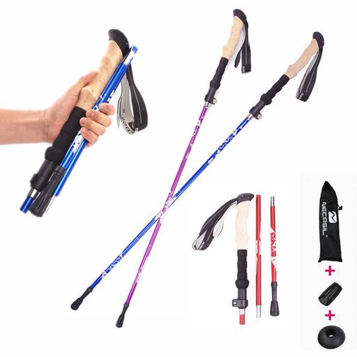 楽天市場】トレッキングポール カーボン 2本セット コルク