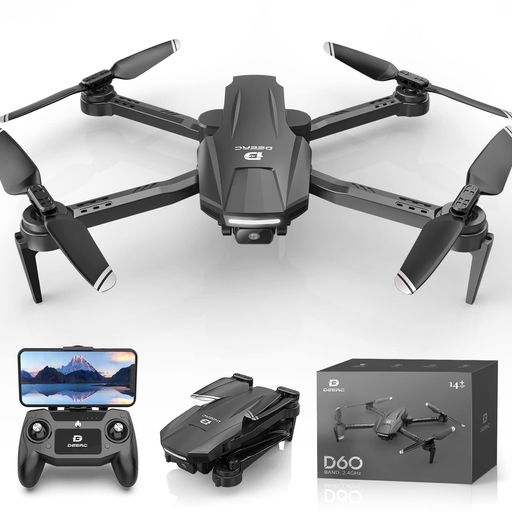 ドローンカメラ付きDEERC折りたたみ式1080Pカメラ90°自動調整可能初心者向け軽量ミニドローン操作時間22分高速旋回モードホバリングモードヘッドレスモード2.4GHZ3段階速度調整国内認証済…