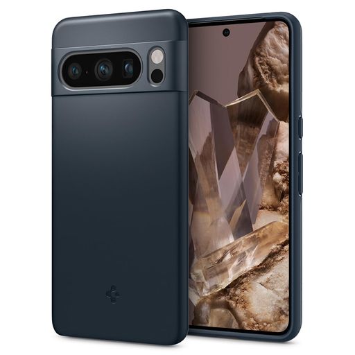 SpigenGooglePixel8Proケース極薄レンズ保護擦り傷防止薄型カバー軽量指紋防止シンプルマット仕上げワイヤレス充電対応シン・フィットACS06326(メタル・スレート)