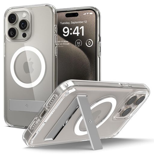 Spigen【創業18年の技術力】iPhone15ProMaxケースクリアMagSafe対応スタンド付きウルトラ・ハイブリッドS・マグフィットACS06583(クリスタル・クリア)