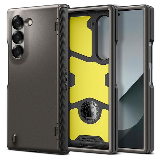 SpigenGalaxyZFold6ケース全面保護フルカバー3重構造米軍MIL規格取得耐衝撃ワイヤレス充電対応5スリム・アーマー・プロACS07821(ガン・メタル)
