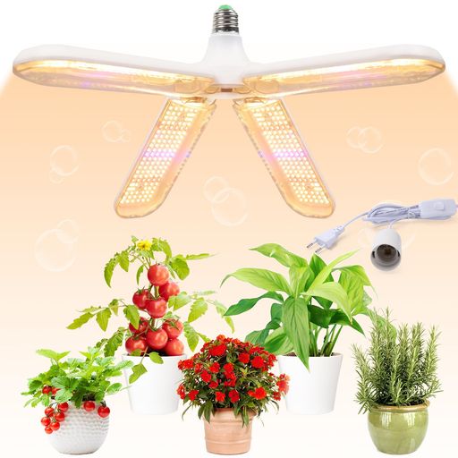 highydroLED植物育成ライト40W(200W相当)ソケット付き暖色系552LEDフルスペクトル室内栽培ランプE26口金育苗ライト水耕栽培家庭菜園室内園芸野菜工場