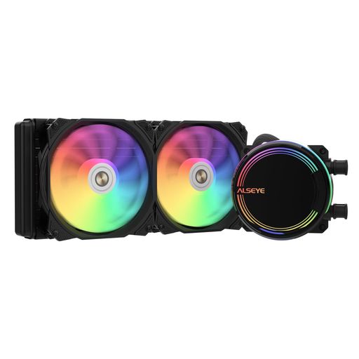 ALSEYE 簡易水冷CPUクーラー M240、2つの120mmMaxシリーズPWMファン、搭載240mmラジエーターARGB AIOリキッドCPUクーラー、Intel LGA1700/ 1200/ 115X/ 2011/ 2066/｜ベストプライスオンラインストア