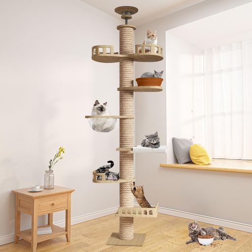 CozyMeow キャットタワー 木製 スリム 宇宙船 据え置き厚さを増した板材 Amazon | CozyMeow キャットタワー 木製 スリム 宇宙船 据え置き