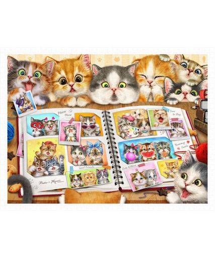 ピントー(Pintoo)1200ピースプラ製ジグソーパズル【Kayomi_猫達の思い出のアルバム】(45X59cm)大人向け難しい破片なしカチっとハマる[H2051]