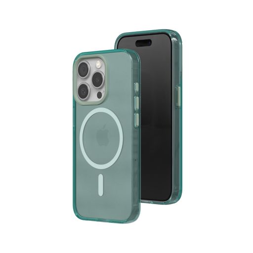 RHINOSHIELDJellyTint耐衝撃カラークリアケース-MagSafe相応う[iPhone15ProMax]相応う磁気力軍標準尺度超えの耐衝撃性耐傷性流行り色つや黄ばみにくい澄み切った容れもの-ムーディーグリーン