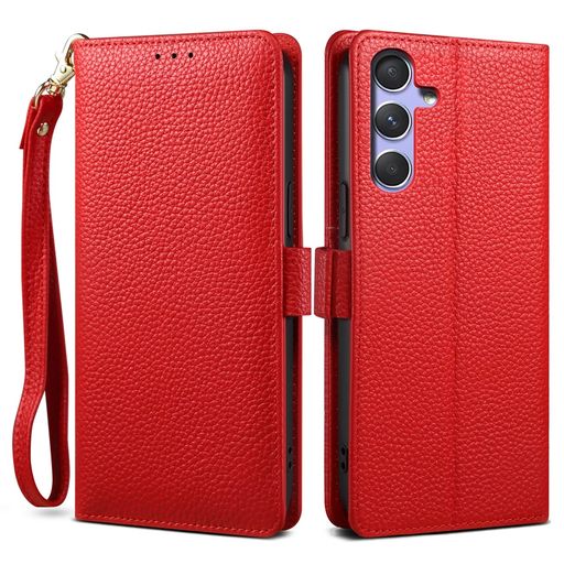 【2024新登場!高級シュリンクカーフレザー】GalaxyA54ケース手帳型本革牛革カード収納サイドマグネット式横置きスタンド機能付き上下にストラップホール付きストラップ付ギャラクシーA54[…