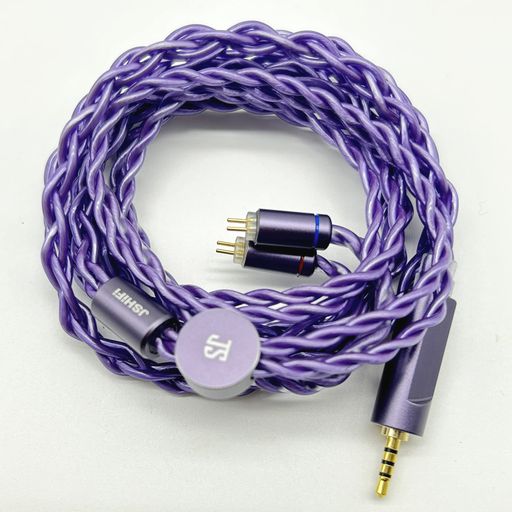 【JSHiFi-Lavender】2pin2.5mmリケーブル2.5mm銀メッキと銅混合交換ケーブルフラット2pinイヤホンアップグレードケーブル(2pin2.5mm)