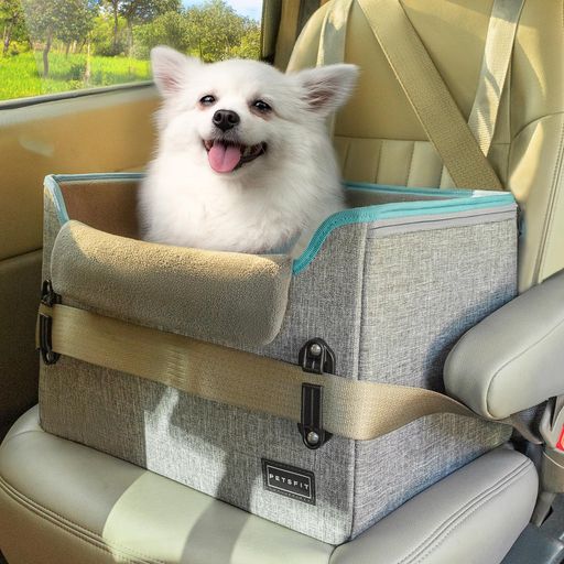 Petsfit犬ドライブボックス小型犬2重の安定設計【座り台の高さが調節できるタイプ】ドライブシート犬車用ベッドカーシート安定コンパクト飛び出し防止折り畳み可能しっかり省スペース…