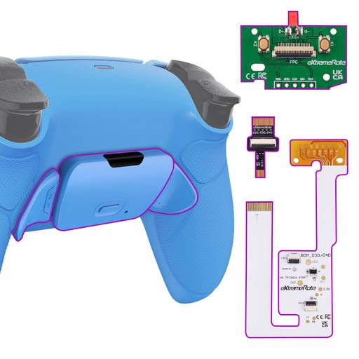 eXtremeRateps5コントローラー用プログラム可能バックパドルリマップキット、スターライトブルー、プラスチック製、XPFU6006G4