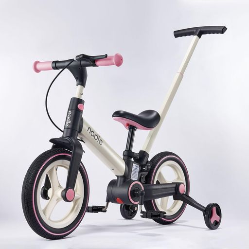 Gorocking自転車子供用12インチ折りたたみ一台五役補助輪&押し棒&スタンド付き3色ワンタッチ組み立て95%完成(ピンク)