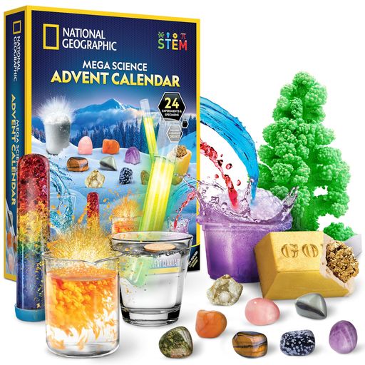 NATIONALGEOGRAPHICScienceKit&RockCollectionアドベントカレンダー2025?ジャンボアドベントカレンダー24日間の科学実験宝石など子供用STEMプロジェクト8~12歳のお子様向け