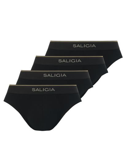 [SALIGIA]メンズブリーフノンタグ通気性肌ざわり50番手綿織物立体心積もり色っぽい前閉じ成人男性用下着類4枚組[並行輸入品]