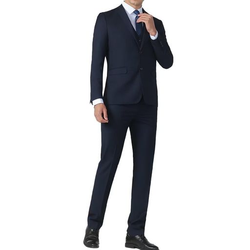 [Fuyumoe]スーツメンズ上下セットビジネススーツセットアップスリム2つボタン就職フォーマル喪服礼服結婚式(ネイビー4XL)ベストなし