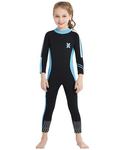 キッズウェットスーツ子どもウエットスーツ2.5mmフルスーツ長袖マリンスポーツダイビングスーツ女の子XLサイズブラック