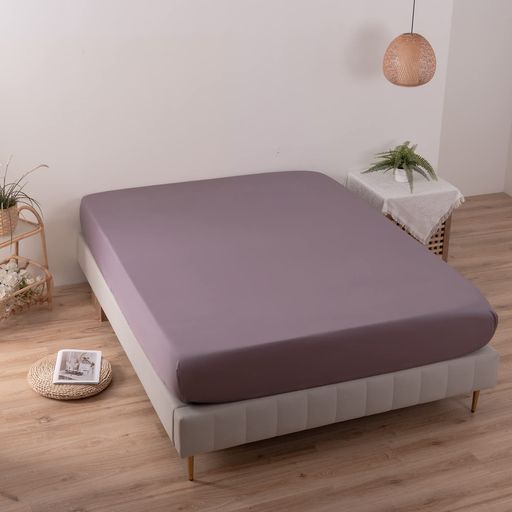 MILDLYボックスシーツシングル100x200cm単品オーストラリア綿100%ホテル仕様サテン調おしゃれシーツ100200柔らかい無地さらさら肌触り吸汗速乾【紫色・シングル・100x200cm+30cm】